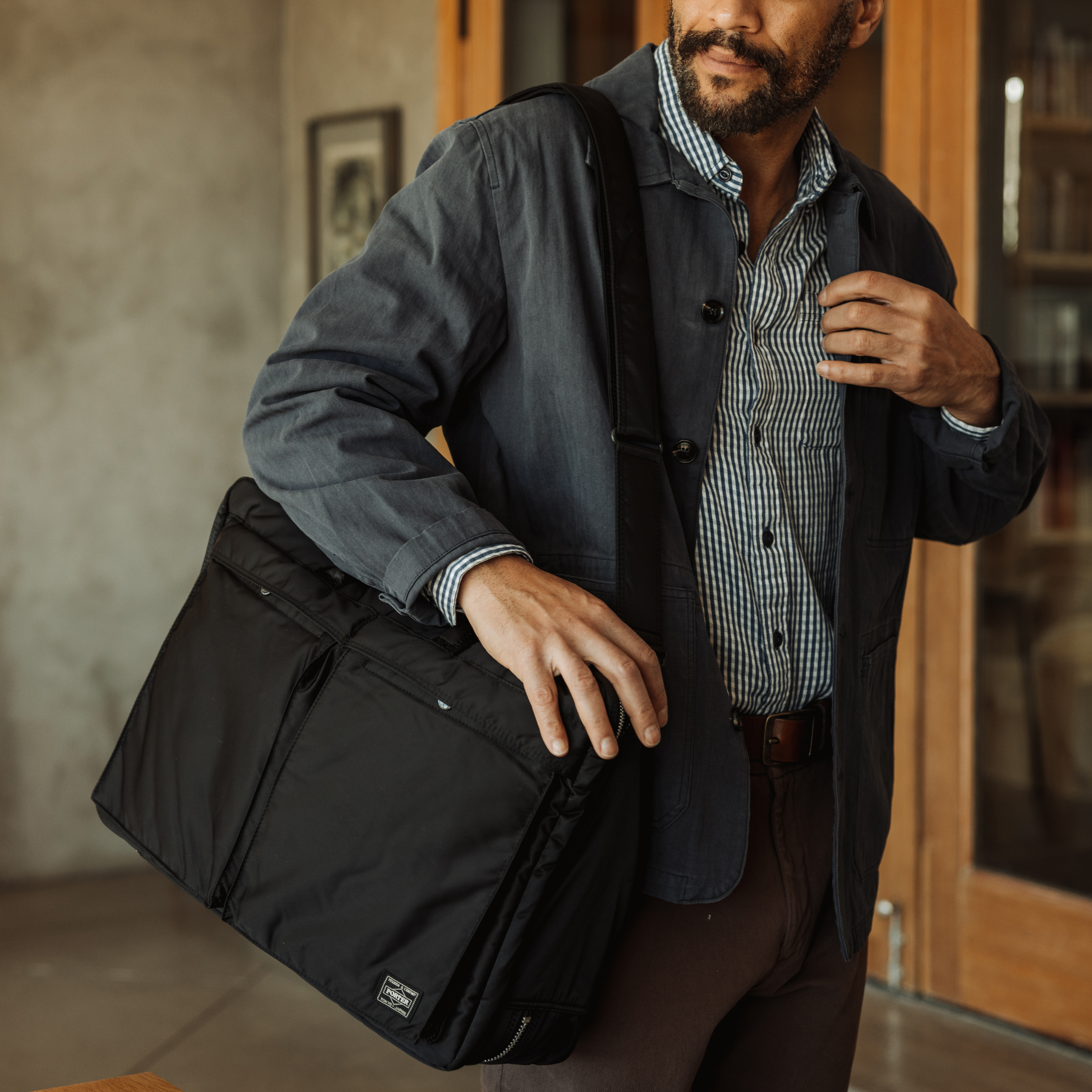 Porter-Yoshida and Co Tanker 3-Way Briefcase - Black | Messenger