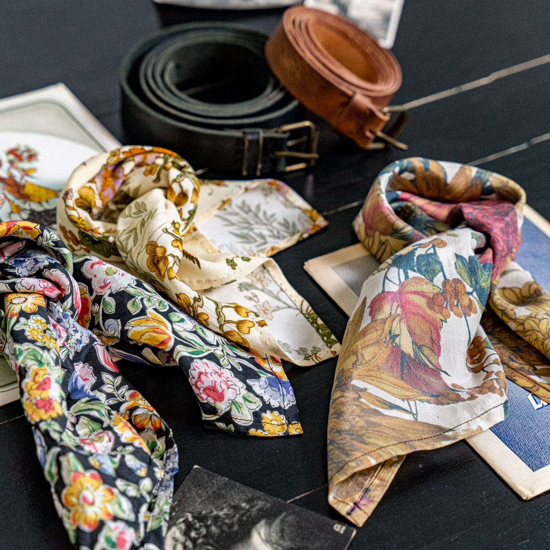 ARCHIVIO J.M.Ribot 2022SS Flower Silk Scarf | HUES 福岡セレクト