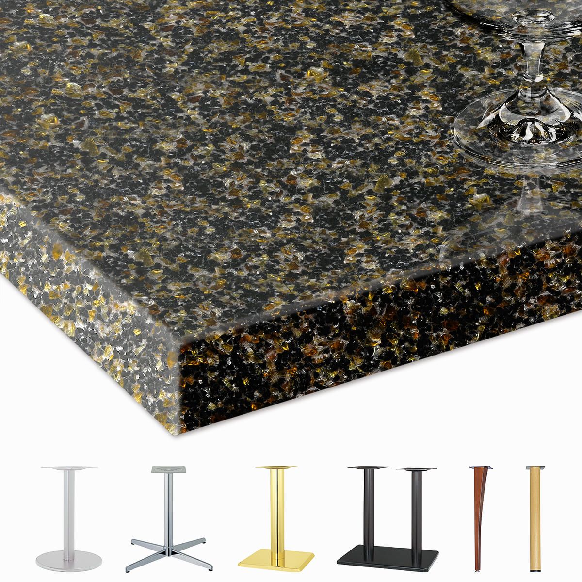 人工大理石天板（鏡面クリスタル柄）GC-344｜ハストネットのテーブル