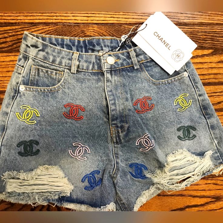Chanel Shorts | Current Chanel Cutoff Jean Shorts | Color: Blue