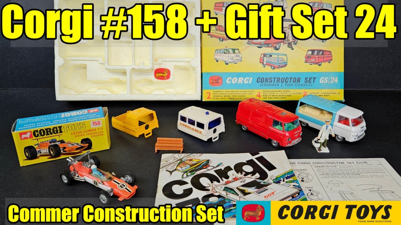 Vintage Corgi #158 Lotus Climax F1 + Gift Set #24 Commer