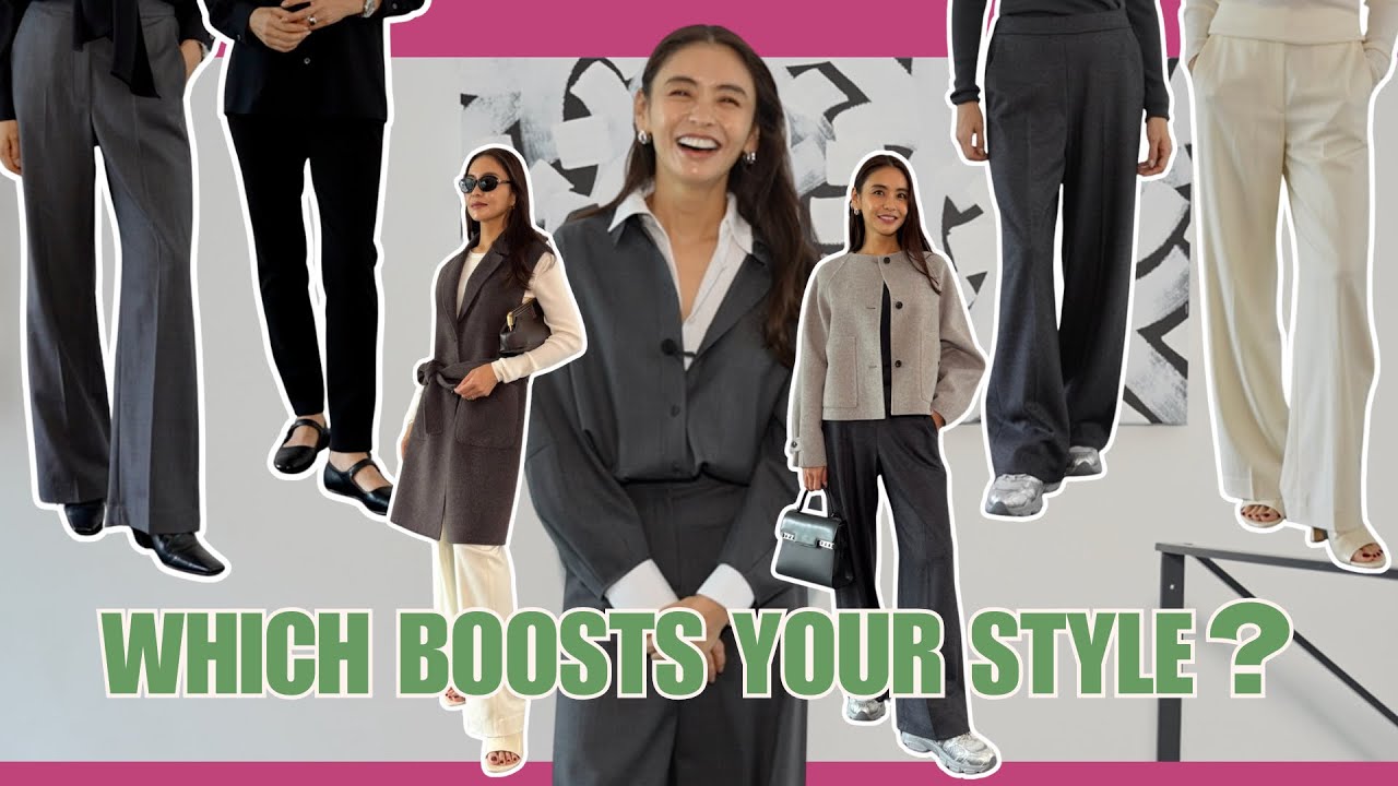 オフィス・学校行事コーデにも】着回し抜群の、美脚パンツスタイリング