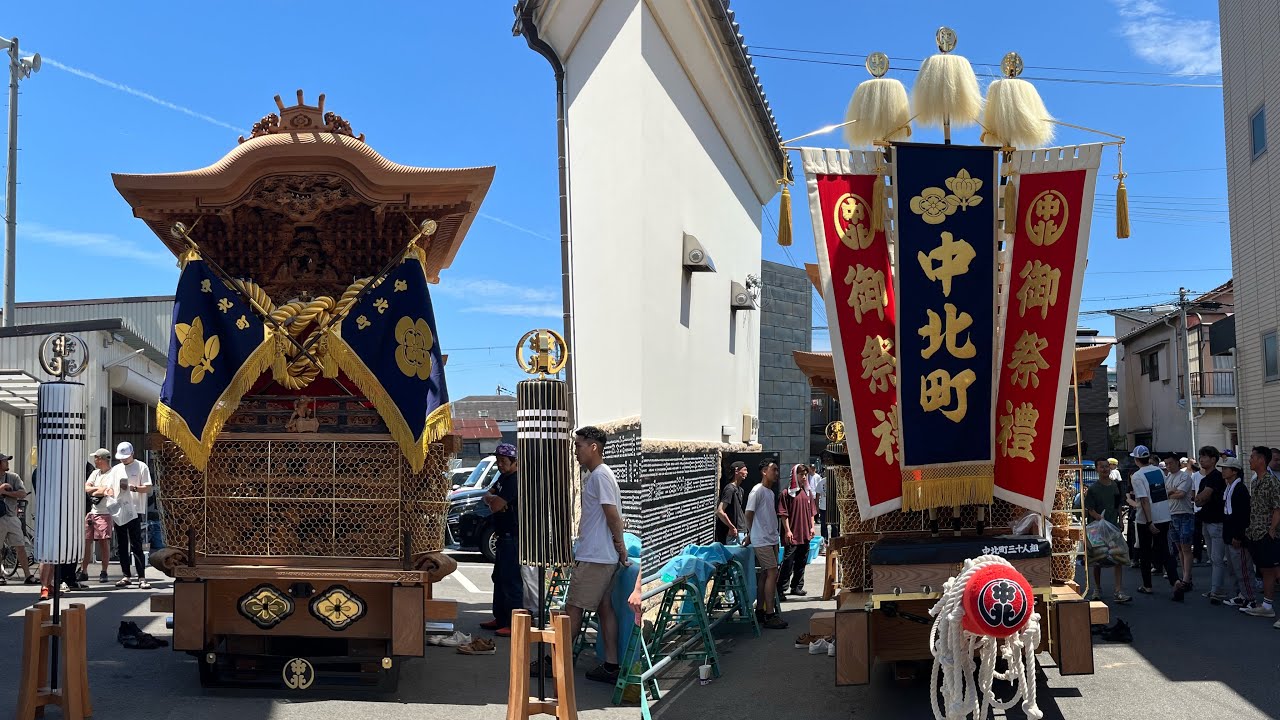 令和5年6月4日中北町だんじり装飾品新調お披露目 鳴り物 - YouTube