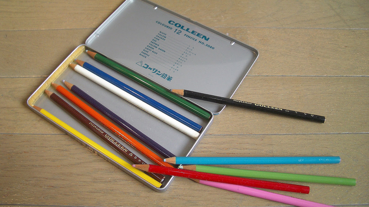 昔懐かしい文房具「コーリン鉛筆 の色鉛筆」昭和40年代の製品 12色