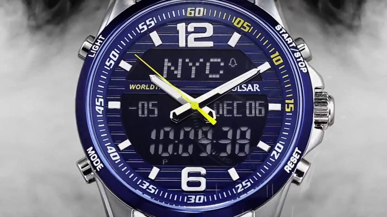 Pulsar Mens WRC Dual Time World Time Alarm Chronograph - YouTube