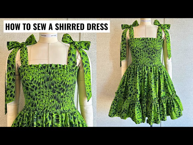 How to Sew a Shirred Gathered Dress with Pockets and Elastic
