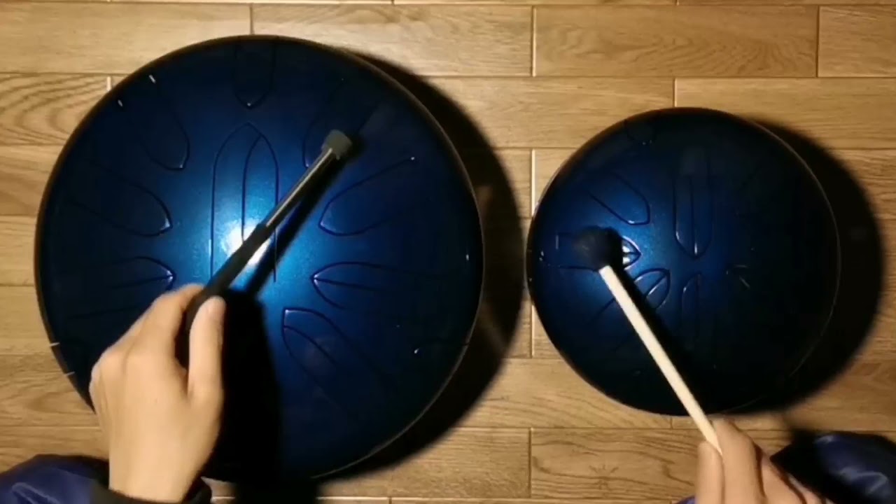 小型と伴奏用さざなみで懐かしい感じの曲を演奏 / スリットドラム