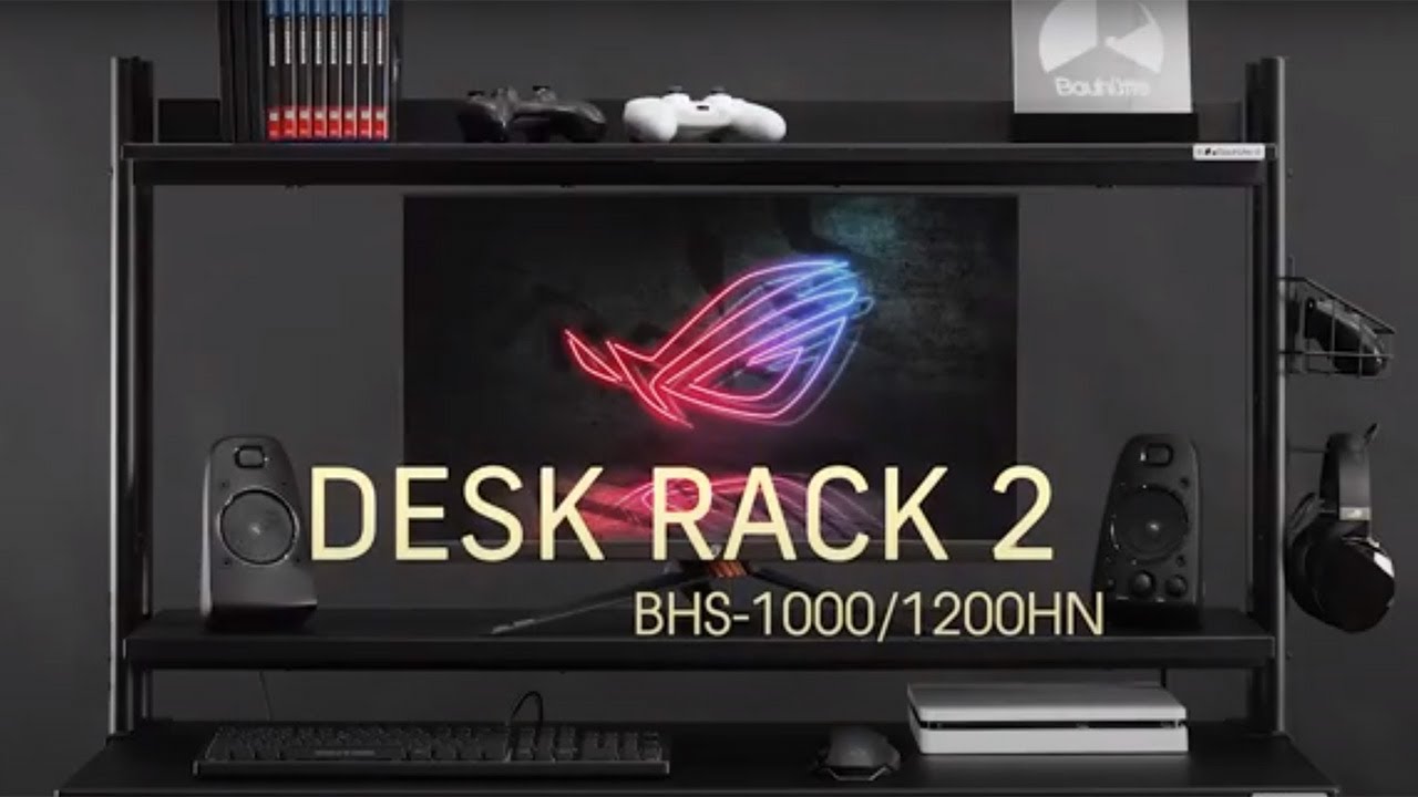 Bauhutte】デスクラック2 BHS-1000HN-BK / BHS-1200HN-BK - YouTube