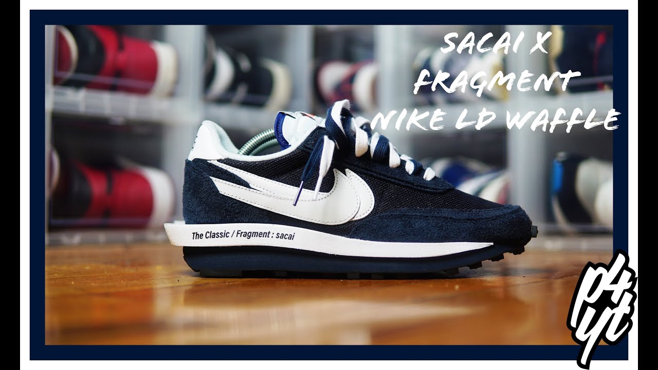 First Look:Sacai X Fragment Nike Ld Waffle Blackened Blue Unboxing