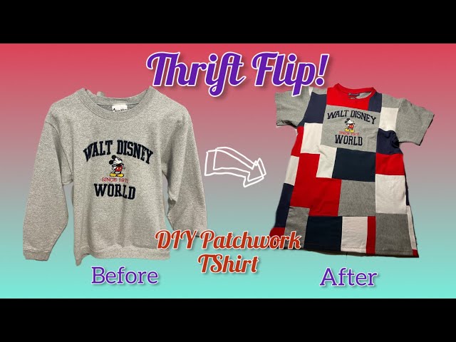 DIY Patchwork T-Shirt || Summer Crafts || Thrift Flip - YouTube