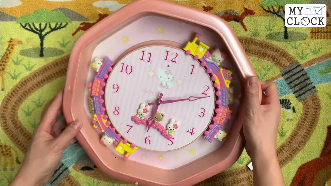 CITIZEN RHYTHM Sanrio Hello Kitty Angel Train 37cm clock リズム