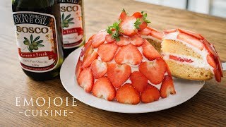 Eggless Strawberry Shortcake Recipe 卵と生クリームを使わない苺の