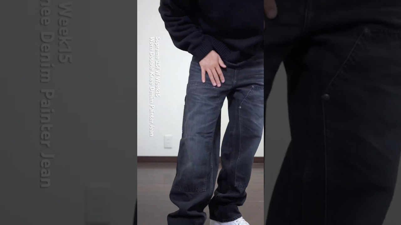 Supreme 25FW Week15 / Worn Double Knee Denim Painter Jean - YouTube
