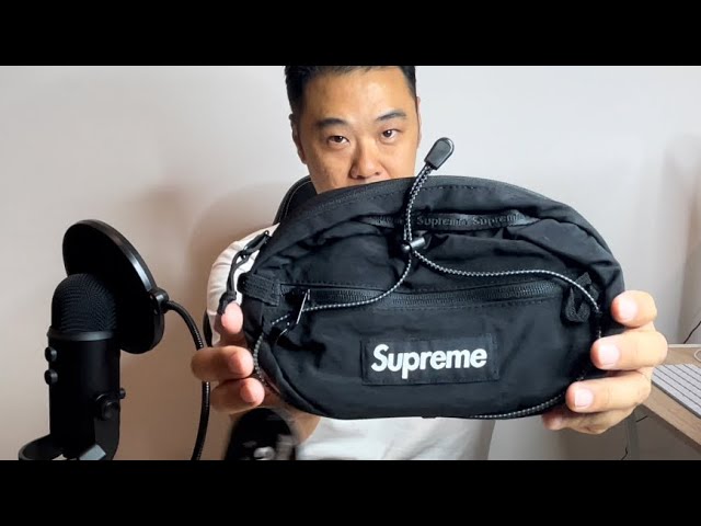 Supreme Waist Black Bag FW20 Unboxing & Trying On. #supreme