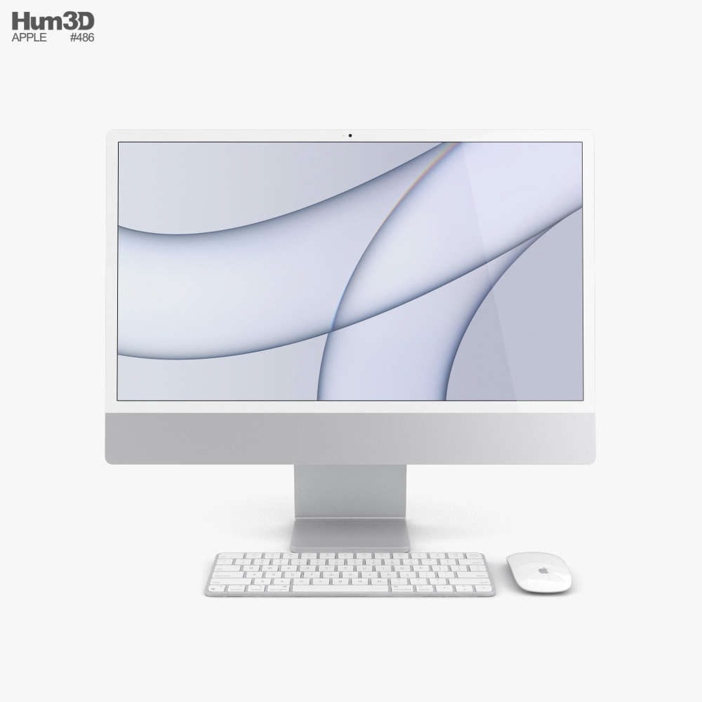 Apple iMac 24-inch 2021 Silver 3D model - Download Desktop