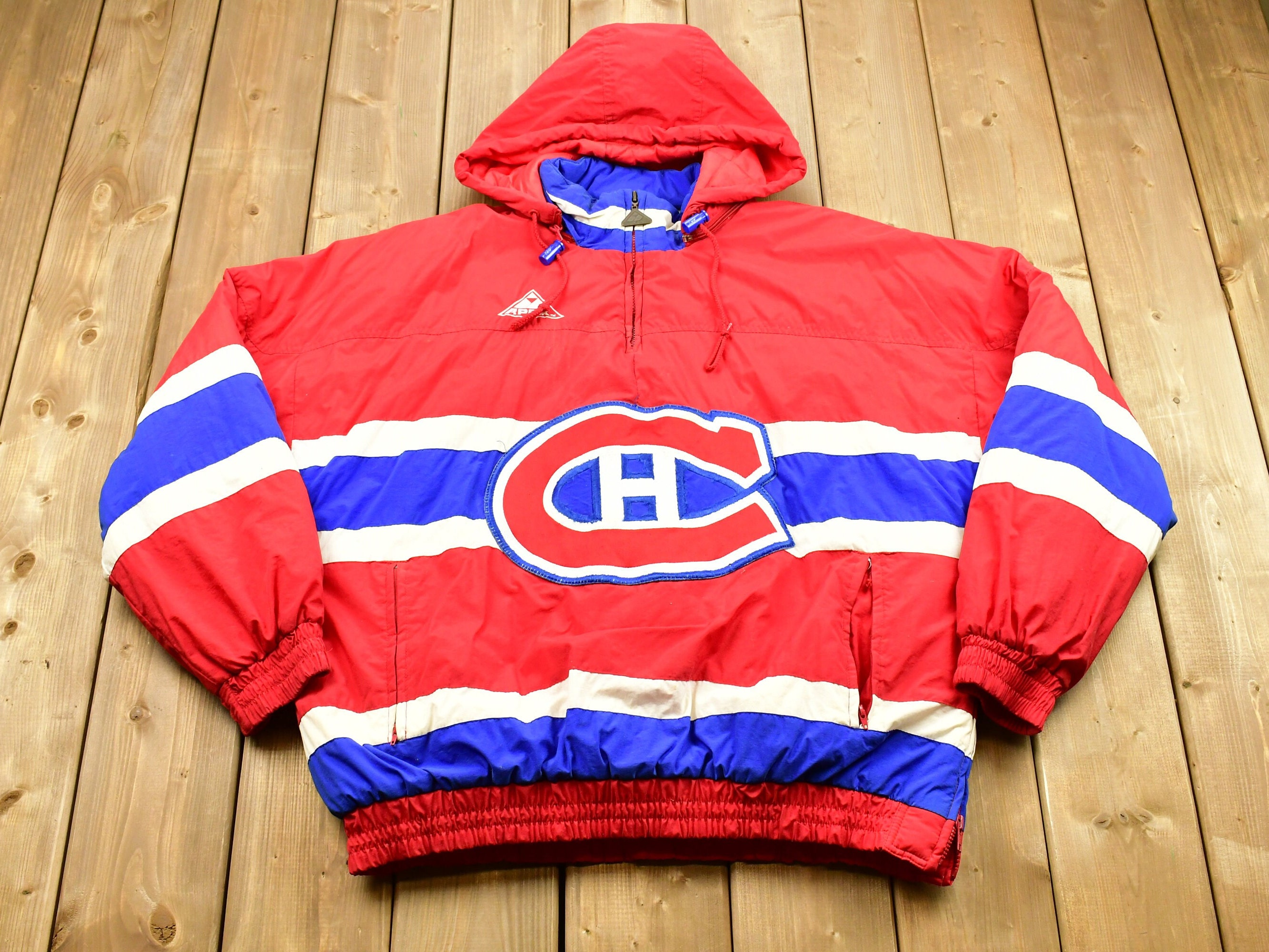 Vintage 1990s Montreal Canadiens NHL Apex One Quarter Zip Puffer