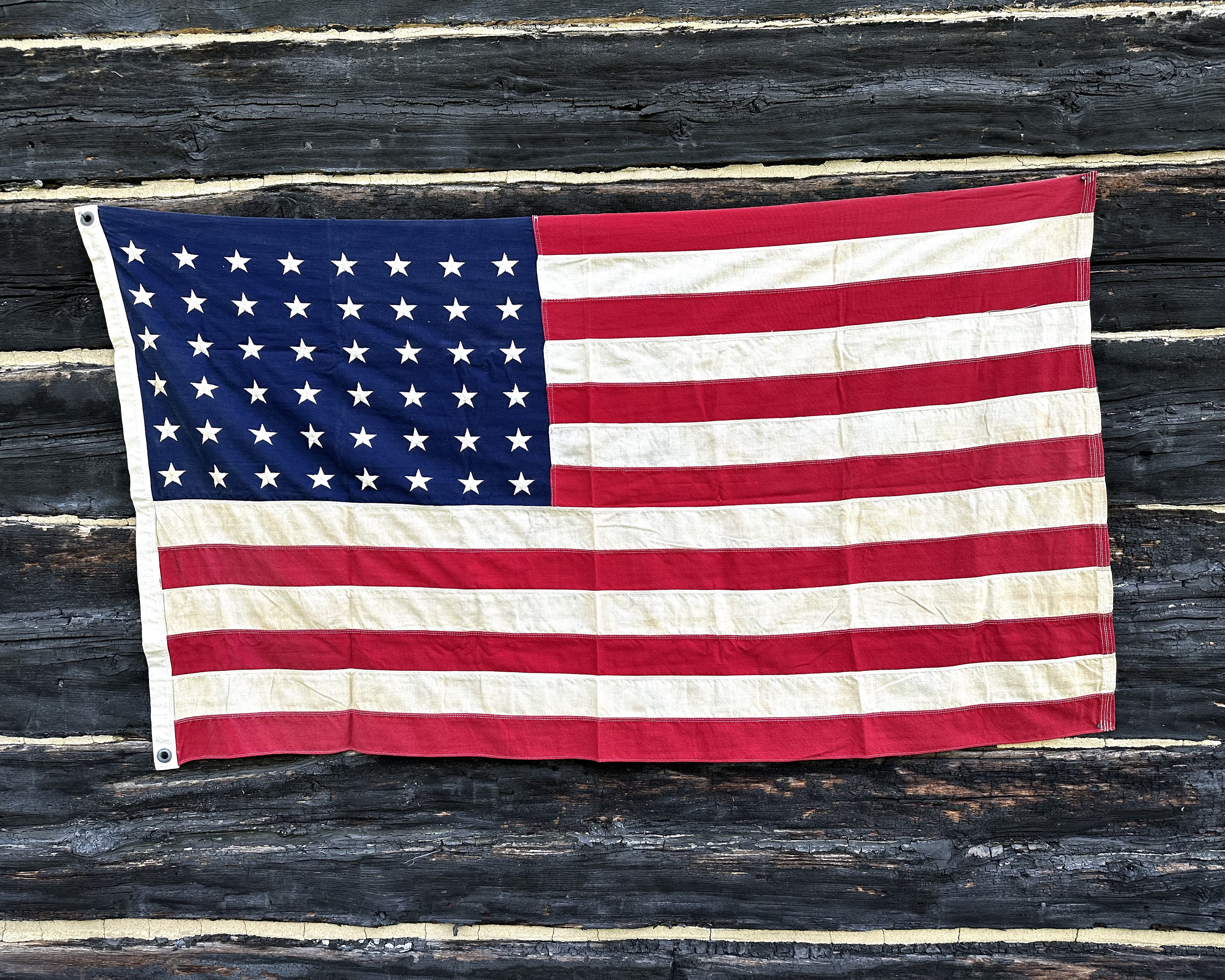 48 個の星が付いたアメリカ国旗、1940 年代のビンテージ国旗、第二次