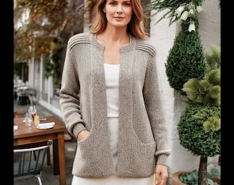 Peplum Sweater, Alpaca Wool Women Pullover, Natural White Knit