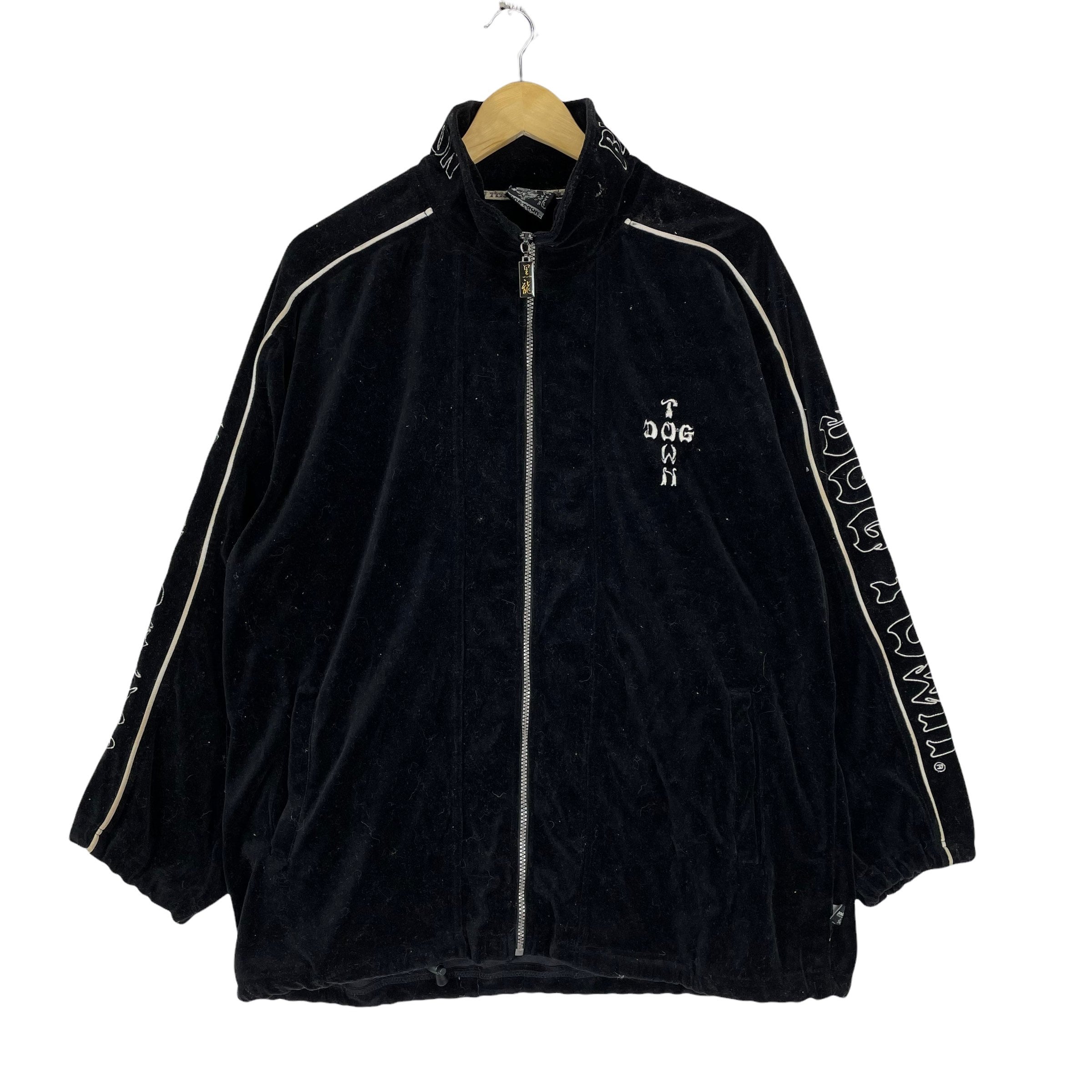 Dogtown Black Dragon Velvet Zipper Jacket Skateboard With Pants