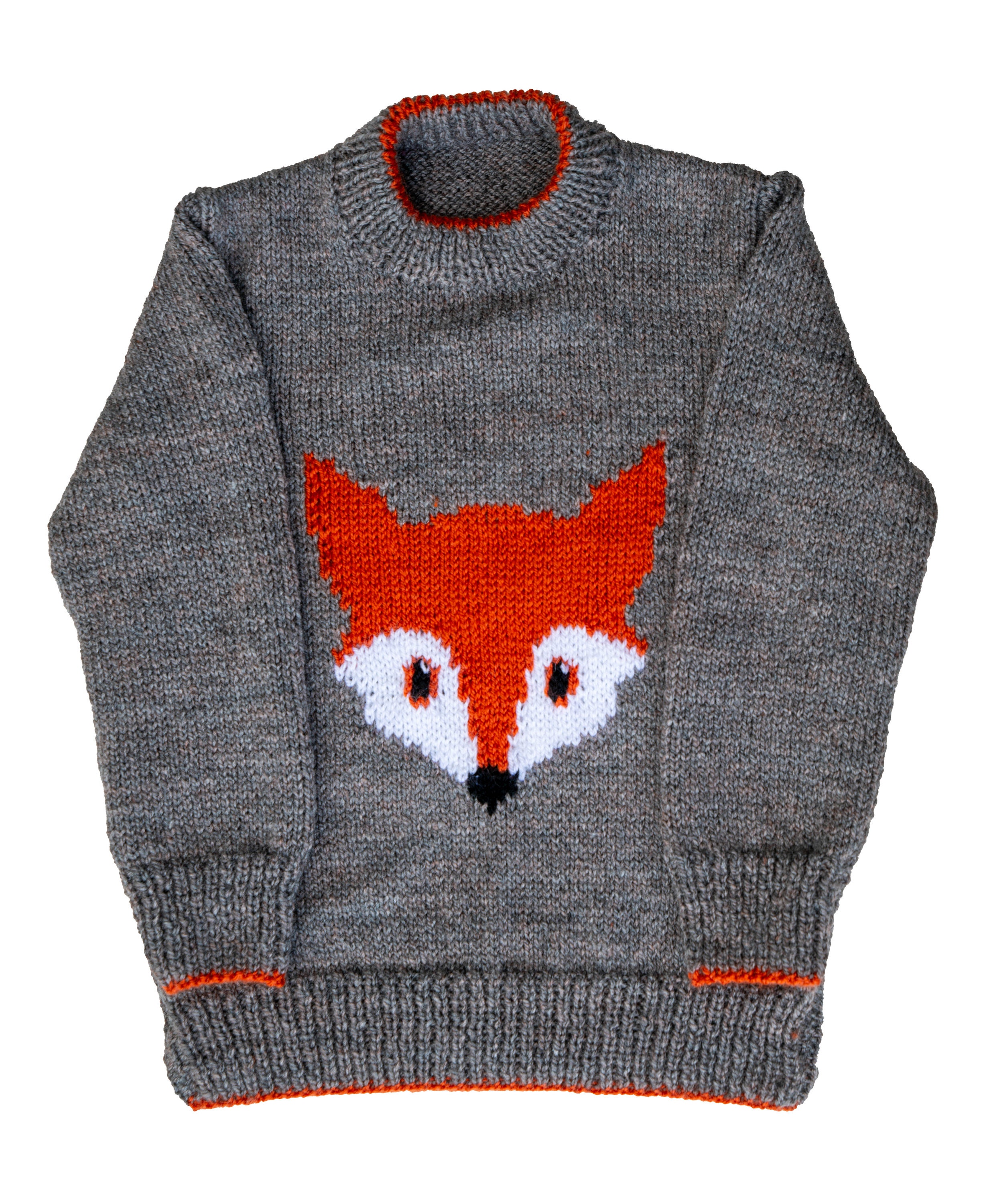 Fox Head Sweater Knitting Pattern for a Child - 20 to 26 Inch
