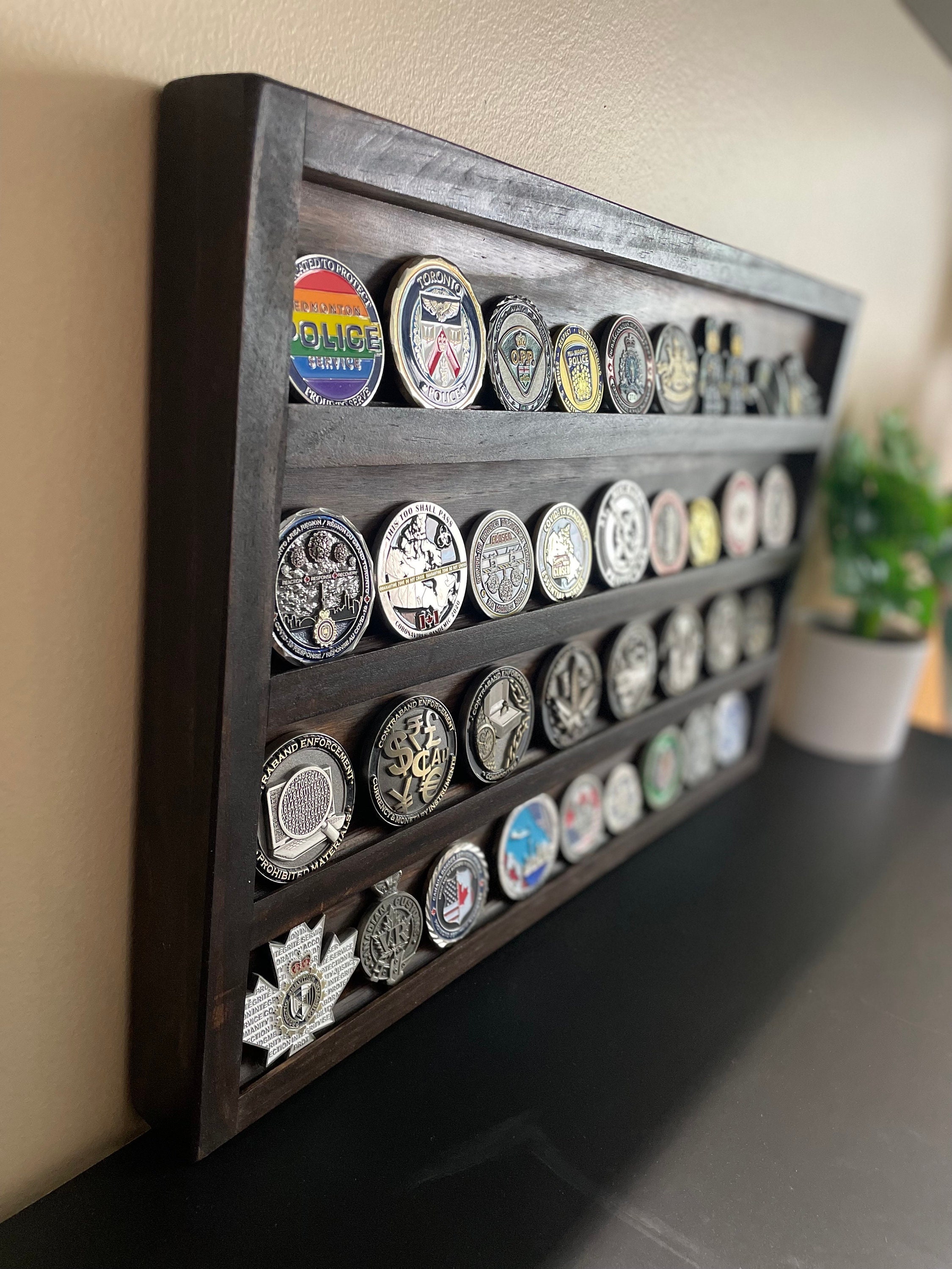 Challenge Coin Holder Wall Mount | Law Enforcement | Military Coin
