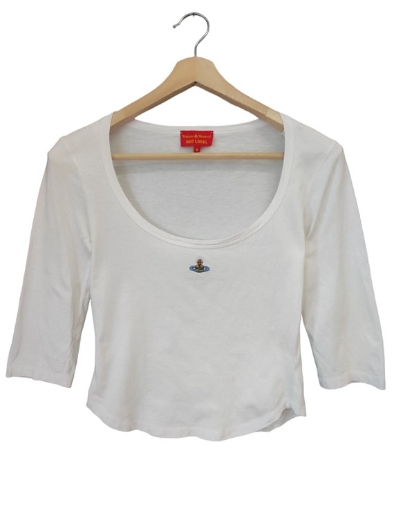Vintage Vivienne Westwood Crop Top Embroidery Orb Tree T Shirt