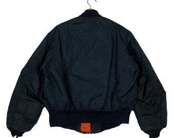 Vintage 90s Alpha Industries MA-1 Bomber Jacket, USA Made, Medium