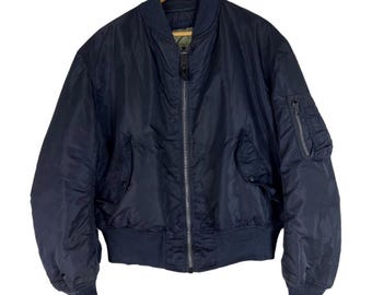 Vintage 70s ALPHA INDUSTRIES Reversible Flight MA-1 Bomber Jacket