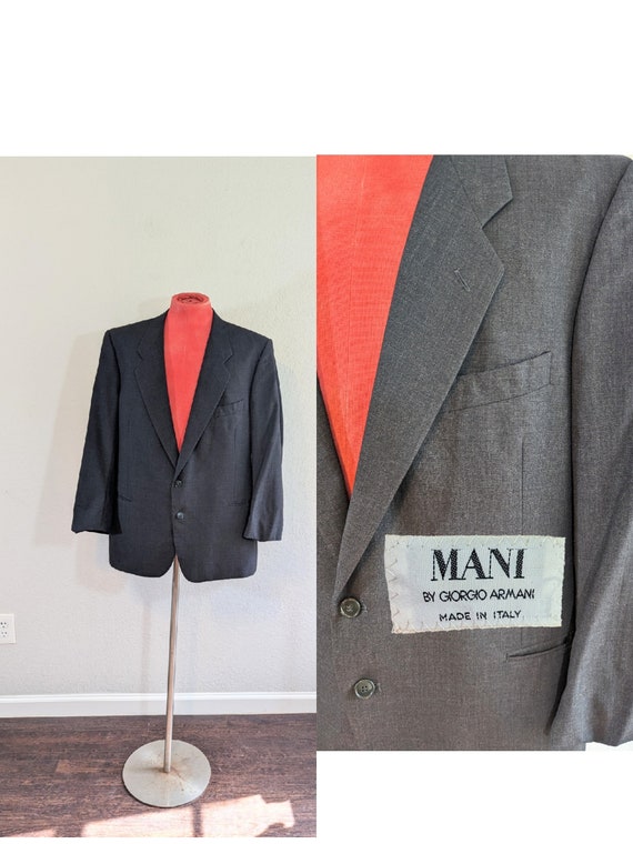 1980s Giorgio Armani - Mani - Dark Gray Wool Single Breasted Suit