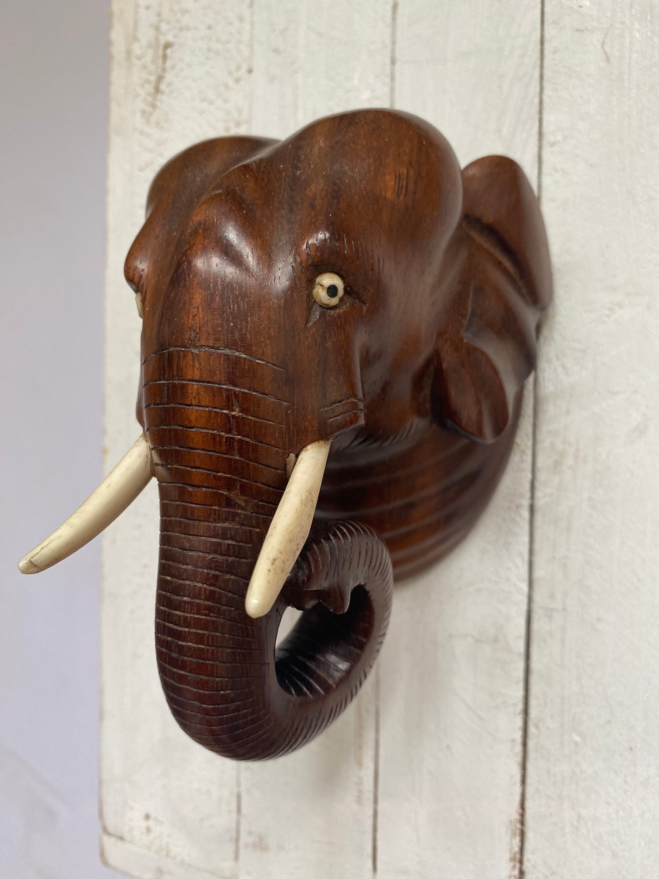 象の壁飾り 手彫り インド象 ヴィンテージ アジアン 彫刻 ヴィンテージ