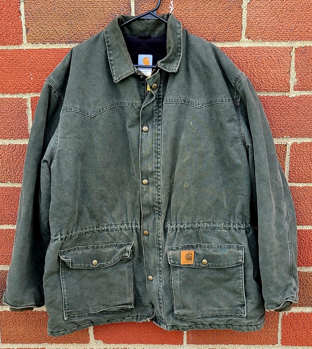 Men's Vintage Carhartt C46 MOS Work Jacket Size XL Regular Green