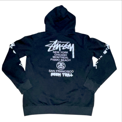 Stussy Sweater Adult Large Black 8 Ball Graphic Pullover Hoodie