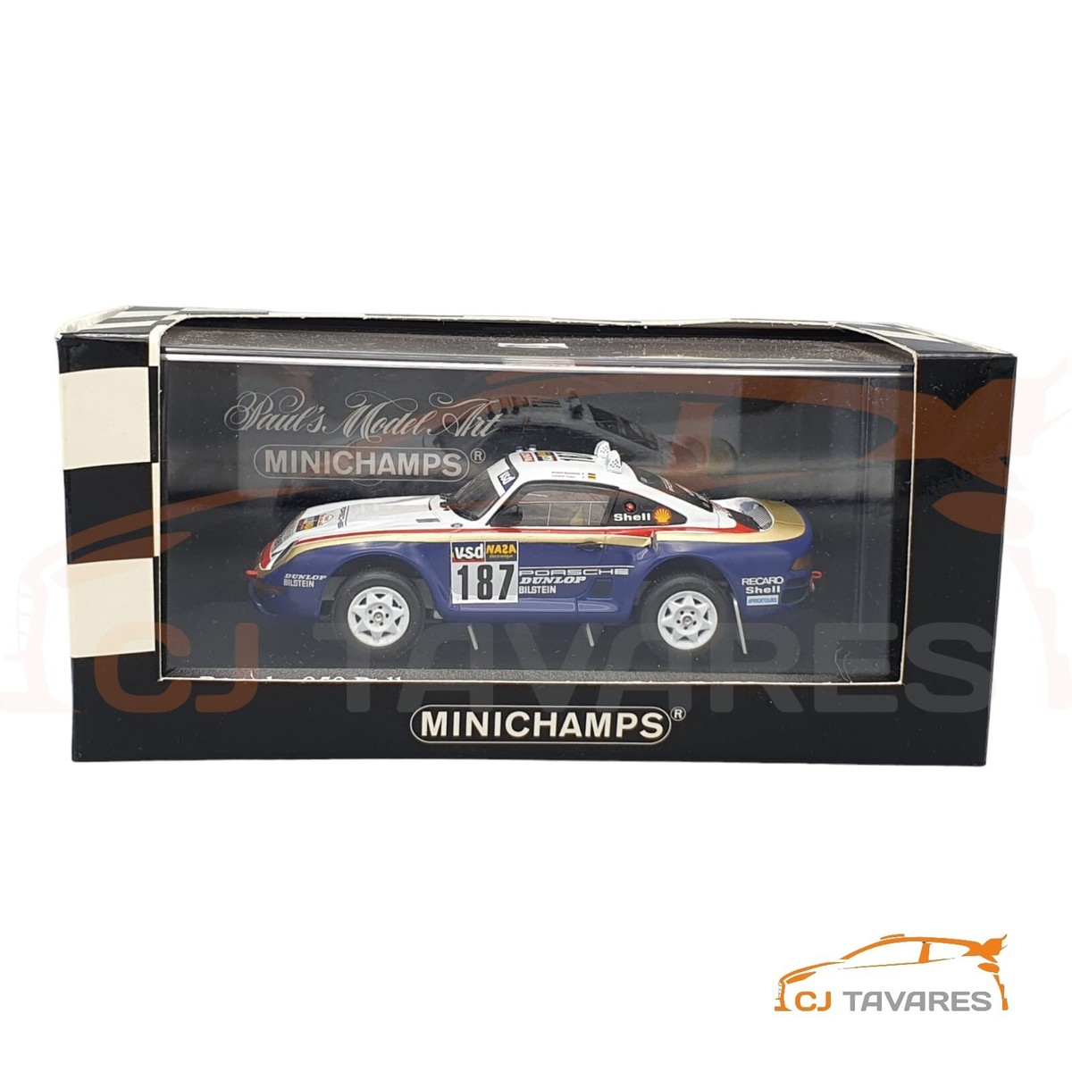 MINICHAMPS 400 866287 PORSCHE 959 RALLY #187 RALLY PARIS DAKAR