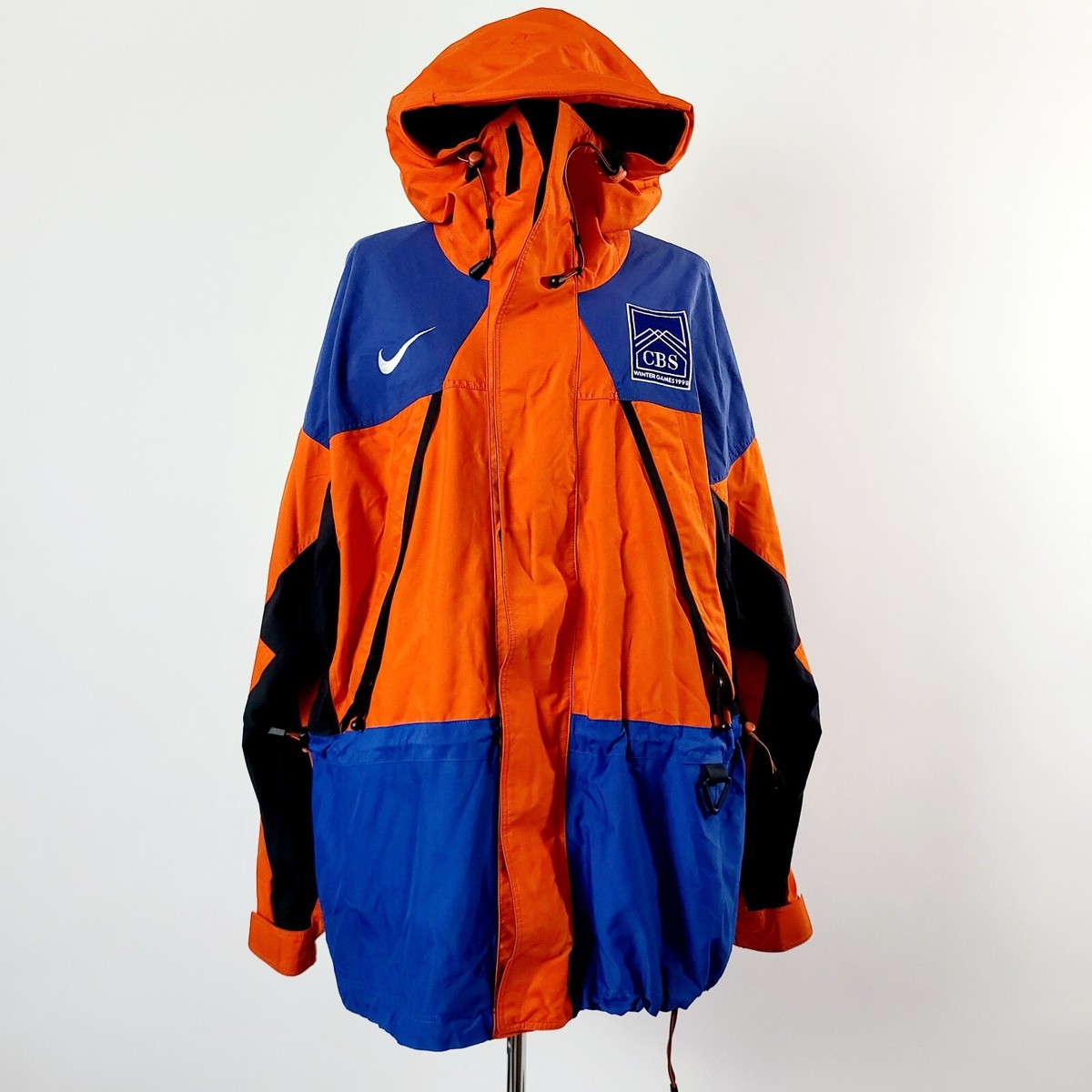 VTG 1998 NIKE ACG CBS WINTER GAMES Orange BLUE STORM FIT JACKET