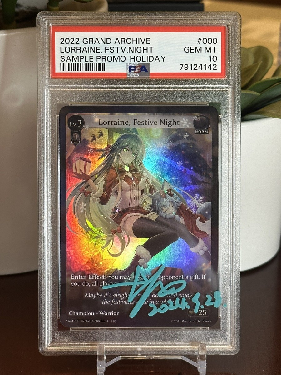 Grand Archive TCG SIGNED Foil Lorraine Festive Night Promo PSA 10
