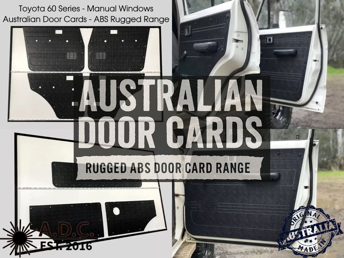 Black ABS Waterproof Full Kit Door Cards Toyota Landcruiser 60 61