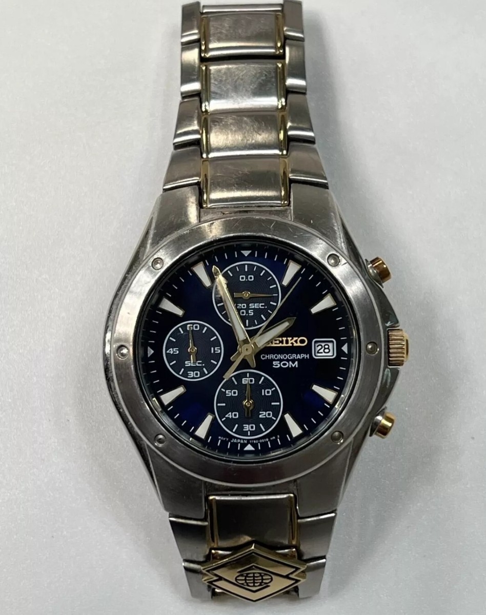 Seiko Men's Watch Analogue Quartz Cal. 7T92 Chronograph.New