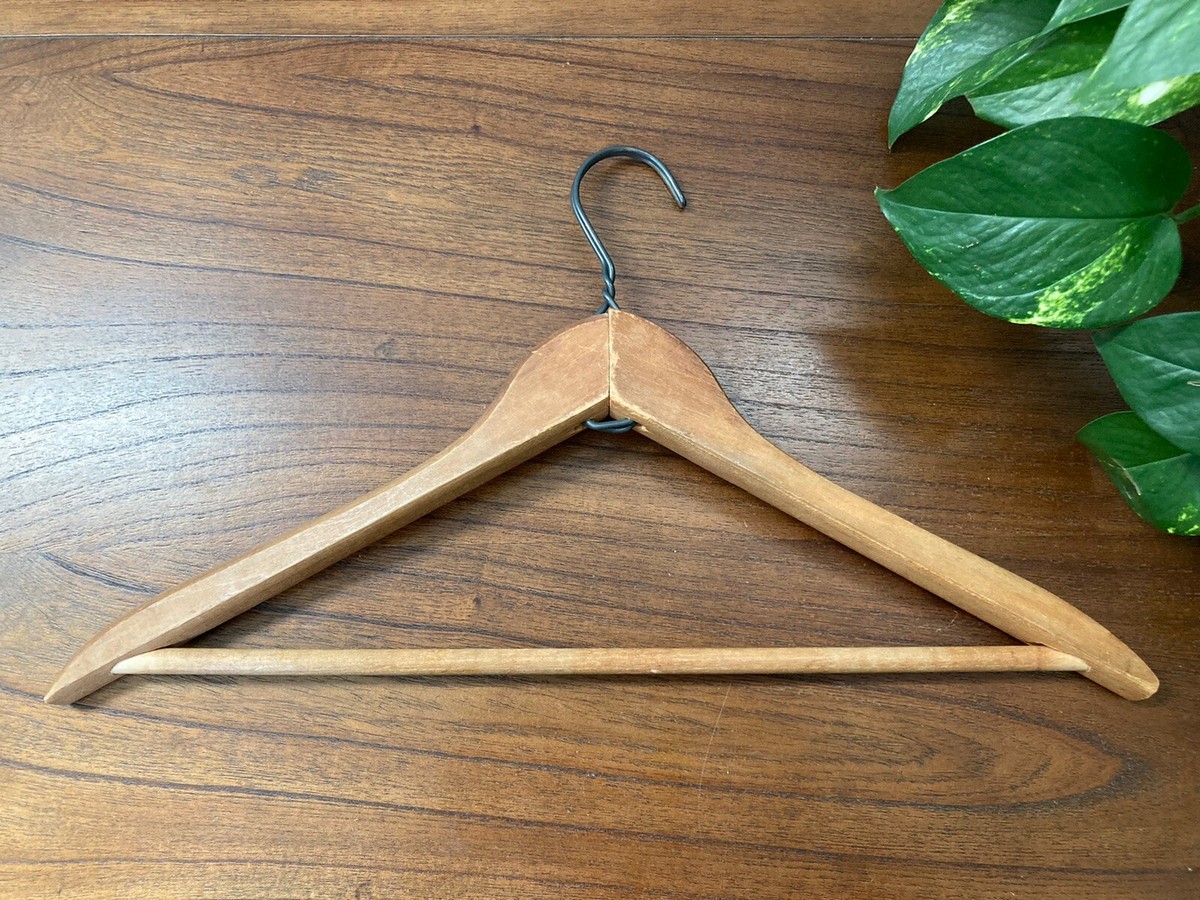 Vintage 50s Wooden Coat Hanger HOWARD CLOTHES 1950s Advertising