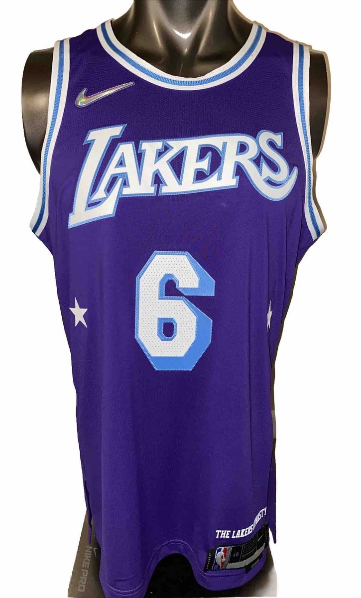 LeBron James #6 Lakers 75th NBA Anniversary City Edition Authentic