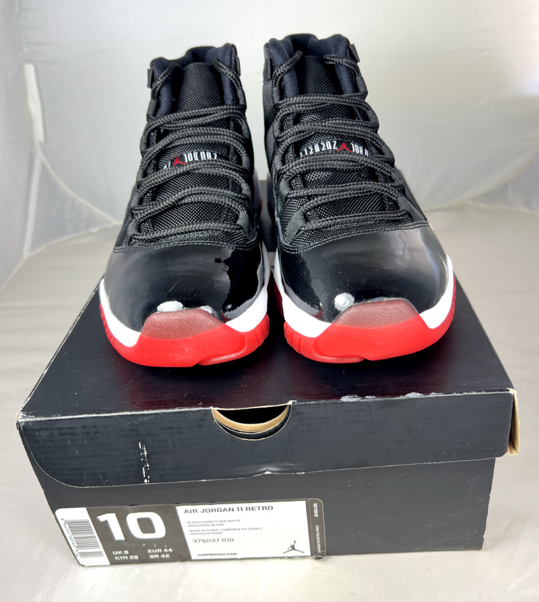 Nike 2012 Air Jordan 11 Retro Bred Patent Black Red 378037-010