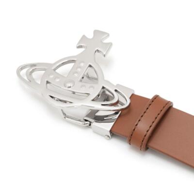 Vivienne Westwood Belt BELTS LINE ORB BUCKLE Brown Silver Men's