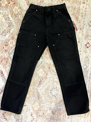 Carhartt Double Knee Pants 30x32 Black B01-BLK Loose Original Fit