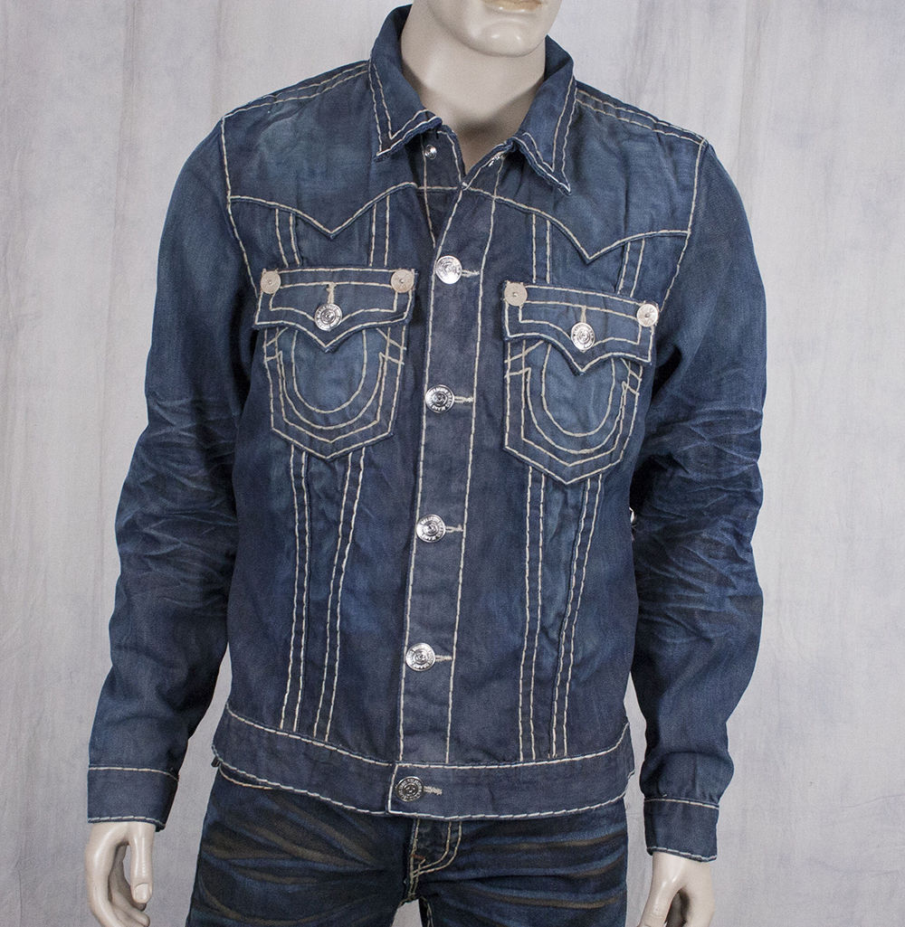 True Religion JIMMY Super T Jacket Collateral wash distressed