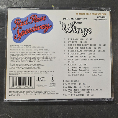 Paul McCartney & Wings - Red Rose Speedway - DCC 24kt Gold CD GZS