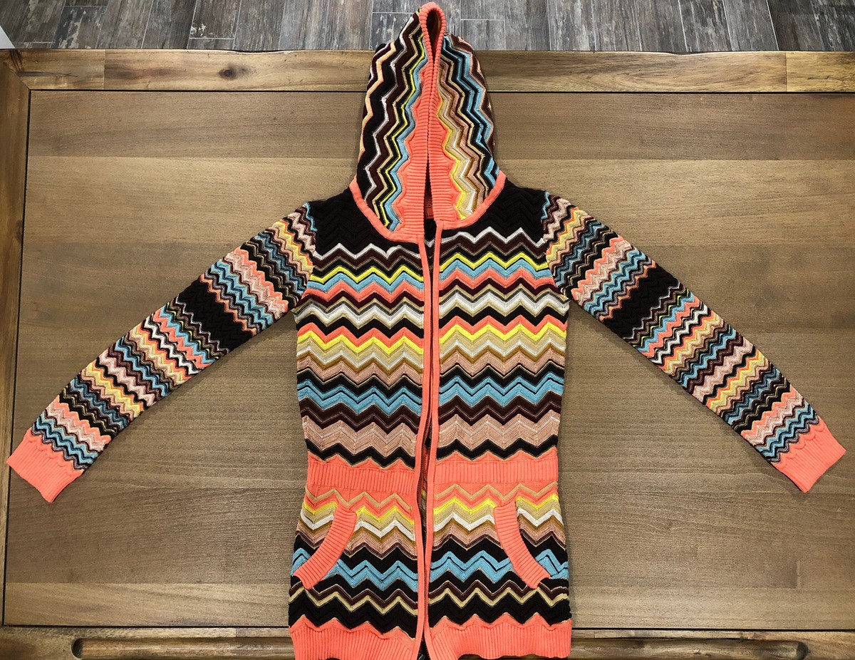 MISSONI for Target Full Zip Hoodie Zig Zag Sweater Multi Color