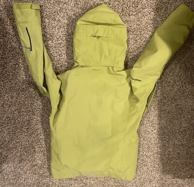 Patagonia Mens Goretex Jacket RECCO Medium Sharpie Yellow Green
