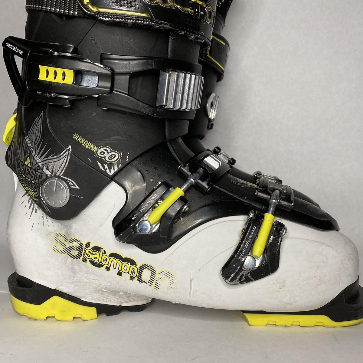 Salomon Quest Access Energyzer 60 Black White Ski Boots Size 26.0