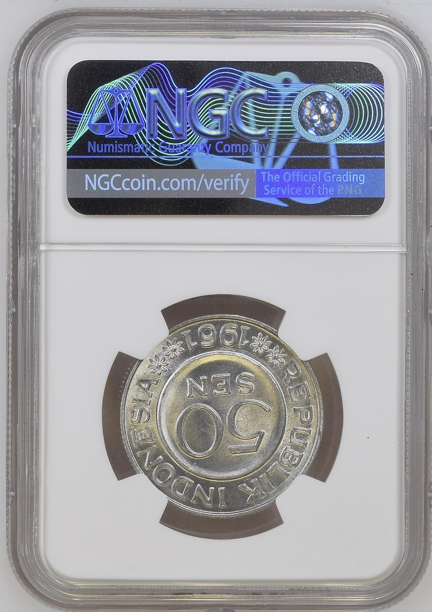 1961 INDONESIA 50 SEN Aluminum Coin NGC MS 66 | eBay