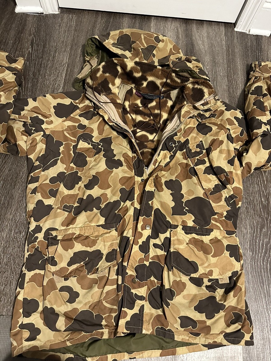 Vintage 90's Columbia Duck Camo Fleece Lined Rare Hunting Jacket