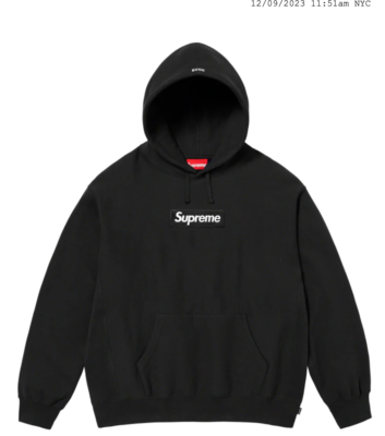 Supreme box logo hooded sweatshirt - black f/w23 | eBay